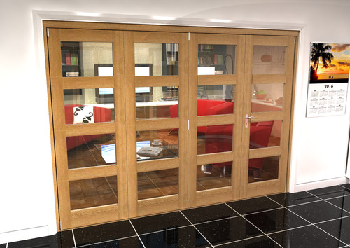 Oak internal bifold doors - oak,