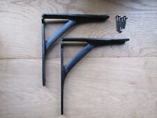 PAIR of 8" GALLOWS Cast iron antique retro Rustic vintage shelf brackets BLACK