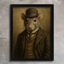 Vintage Rat Portrait Wall Art