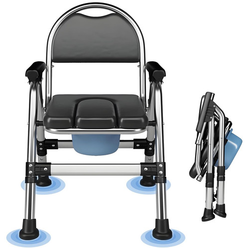 Folding commode chair - commode, with