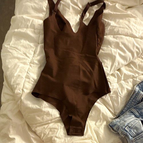 Skims brown one piece - one-piece, bodysuit