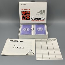 Piatnik Canasta  Playing Cards 2 Full Packs With Score Cards Vintage 1985 No2302