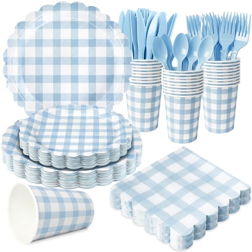 175 pcs blue - pcs, gingham