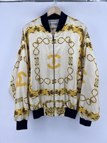 Vintage chanel silk bomber - silk,