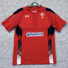 Wales Cymru 2014-2015 Home Under Armour Rugby Shirt Jersey Top size youth large