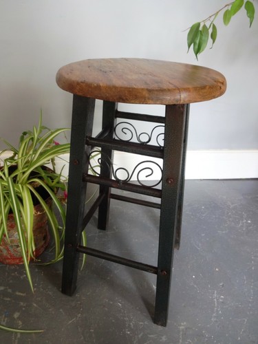 Wood wooden top metal - wood, base