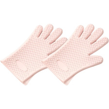 2x Oven Glove Silicone Oven Mitten Baking Gloves Hook Design Microwave Gloves UK