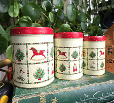 Vintage Christmas Storage Tins