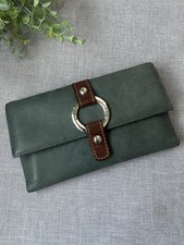 Bosca Italian Leather Wallet Purse Case Organiser Card Coin Forest Green