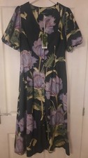 *** THE KEW GARDENS COLLECTION @ NEXT LONG BLUE FLORAL PATTERN DRESS, UK 12 ***