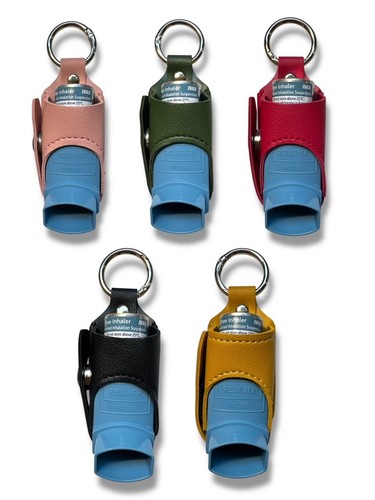 Inhaler case with - with, keyring