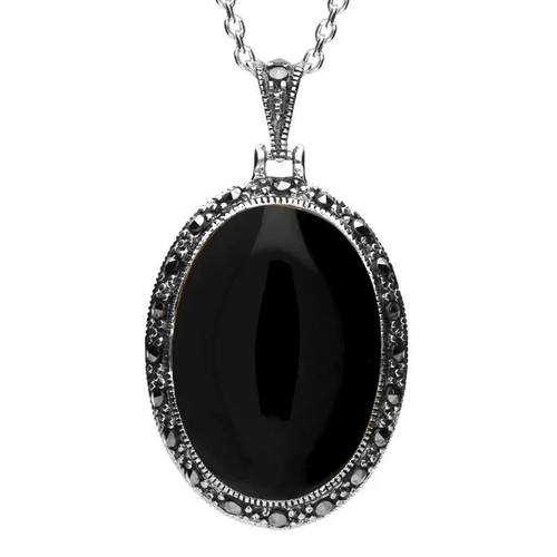 Withby jet marcasite - marcasite, oval