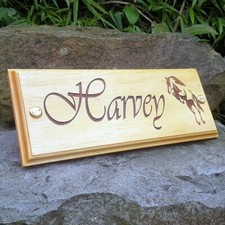 Horse stable name plate wooden - stable,