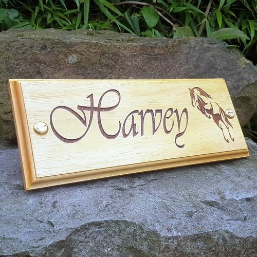 Horse stable name plate wooden - stable,