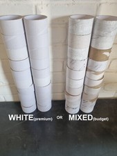 Round Large Cardboard Blank Sellotape Parcel Tape Rolls Tubes White Craft Hobby