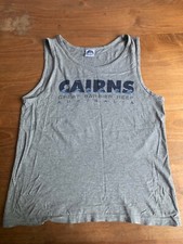 Vintage 90s Cairns Great Barrier Reef Australia Grey Cotton Vest Tank S