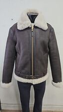 Mens B3 100% Real Sheepskin Jacket Classic RAF Winter Belted Bomber Jacket P-873