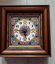 Beautiful #Spanish Hand #24K Gold Ceramic Clock #Indatlo Man Square Wooden Frame