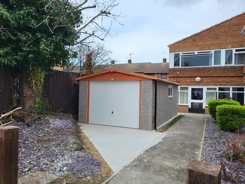 Concrete garage installed - concrete,