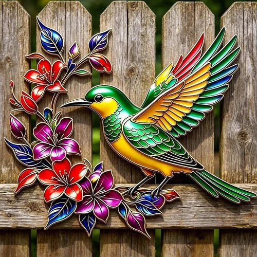 Metal hummingbird wall art - hummingbird,