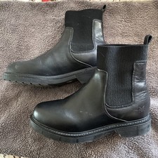 Crew Clothing Black Leather