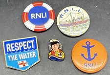 RNLI Lifeboats 175 Years Enamel Lapel Pin Badge And 4 Other Badges Lifeboat