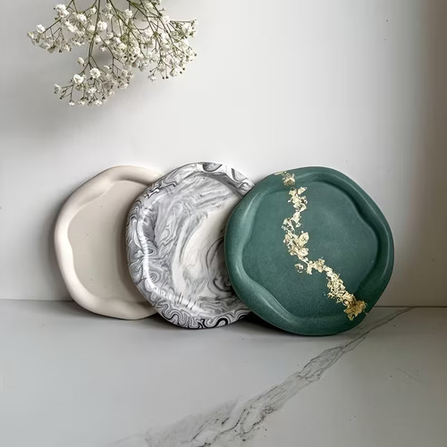 Jesmonite decorative tray - jesmonite,