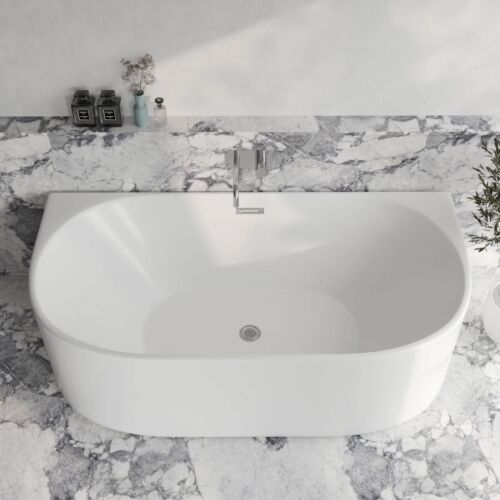 Modern back wall bath - modern, to