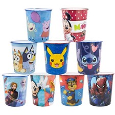 22cm Licensed Kids Waste Paper Bin Plastic Bedroom Desk Dustbin Trash Can 7Litre