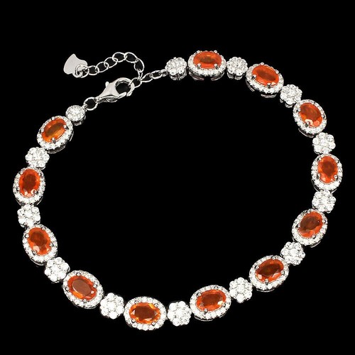 Silver bracelet fire opal - silver,