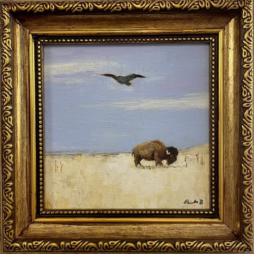 Original bison painting - original,