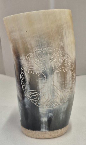 Buffalo horn mug with viking - buffalo,