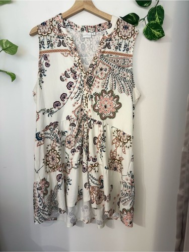 Paisley boho plus tunic - paisley,