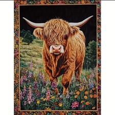 HIGHLAND COW STAMPED CROSS