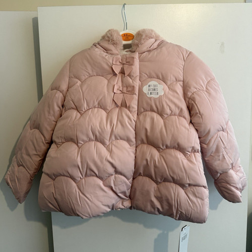 Girls pink hooded faux fur - faux,