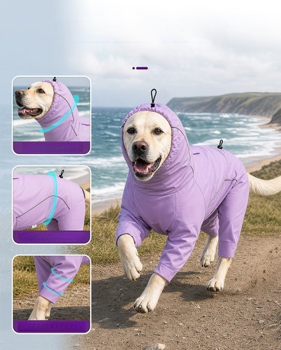 Hooded coat pets large dog - hooded,