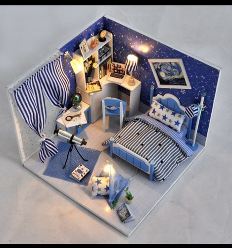Diy dollhouse miniature kit - diy,