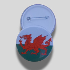 Welsh Flag Badge 25mm 45mm or Keyring | Cymru Wales Lapel Pin, St David’s Day