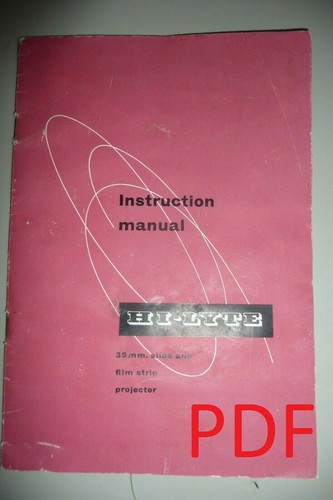 Instructions slide projector
