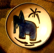 Vintage Seviers Old Hampstead STUDIO  Pottery dish  10cm HAND PAINTED  ELEPHANT