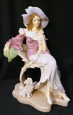 Large ELEGANT LADY WITH DOG