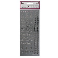 DoCrafts PAPERMANIA Peel Offs MERRY CHRISTMAS SEASONS Silver PMA8101900 New Year