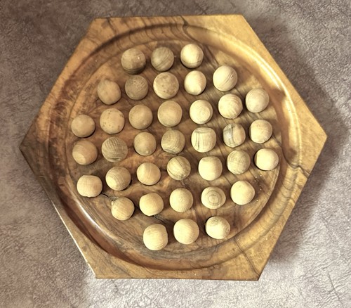Vintage wooden solitaire board - wooden,