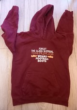 Football Hoodie Burgundy Size Kids 9-11 Years