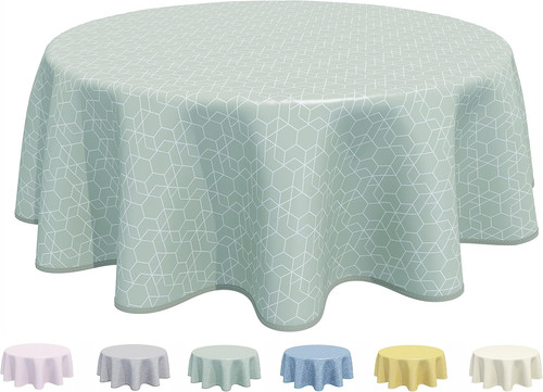 Round oilcloth pvc wipe clean - oilcloth,