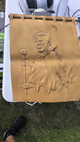 Vintage hand carved leather - vintage,