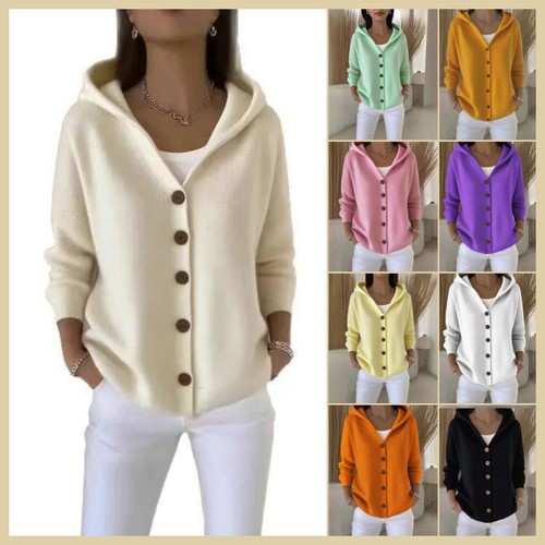Women hooded cardigan - hooded,
