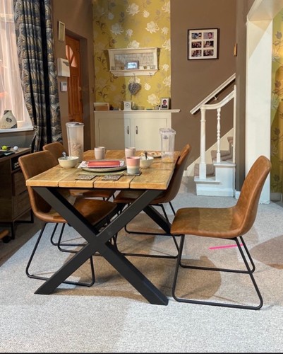 Cross leg dining table - x,