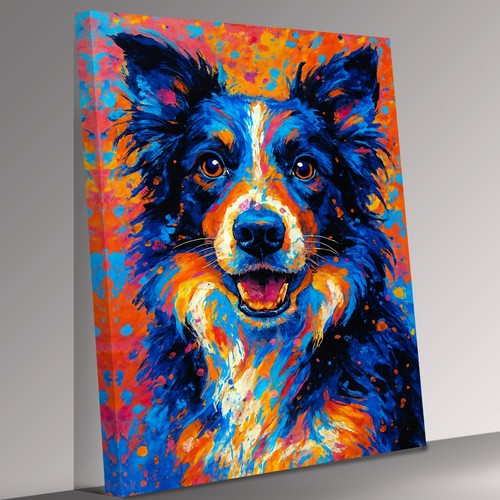 Border collie dog abstract - border,