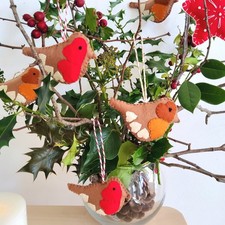 Handmade Felt Robins,Christmas
